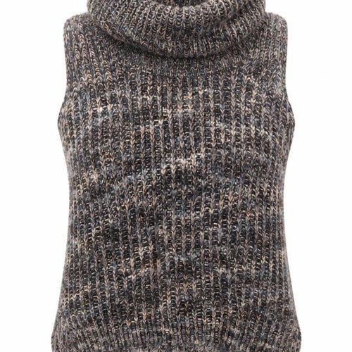 Katsumi Womens Grey Roll Neck  Acrylic Vest Jumper Size M