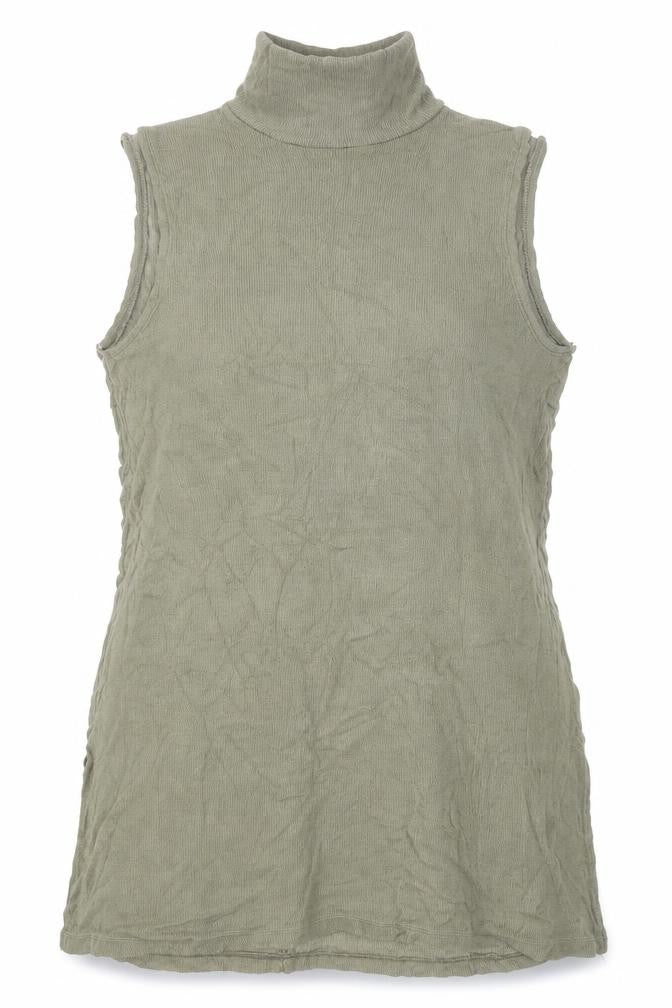 Front view of Papaya women’s green viscose basic tank, size UK 16, high neck