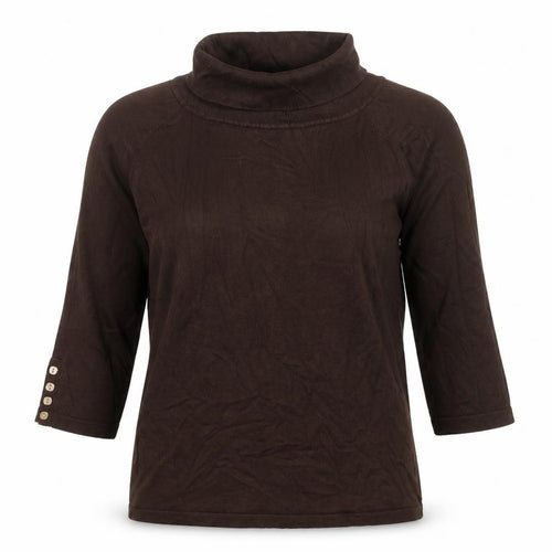 John Lewis Womens Brown Roll Neck  Viscose Pullover Jumper Size L