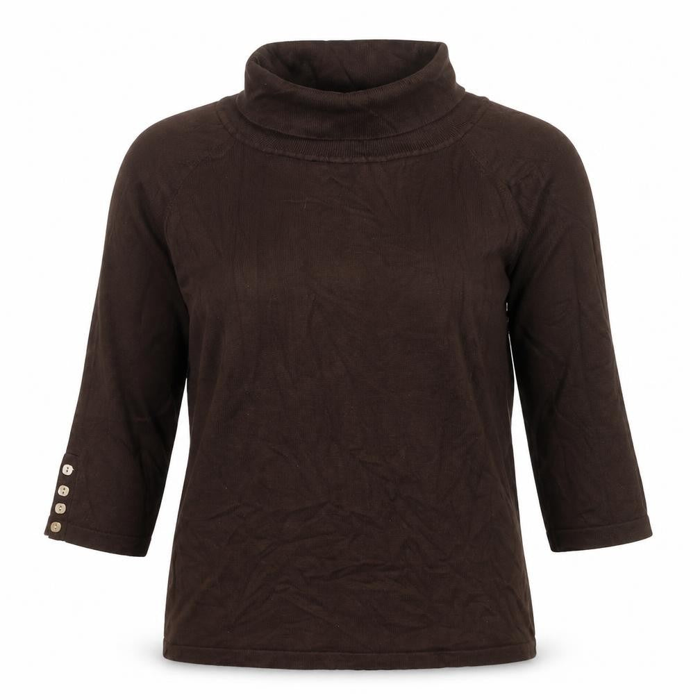 John Lewis Womens Brown Roll Neck  Viscose Pullover Jumper Size L