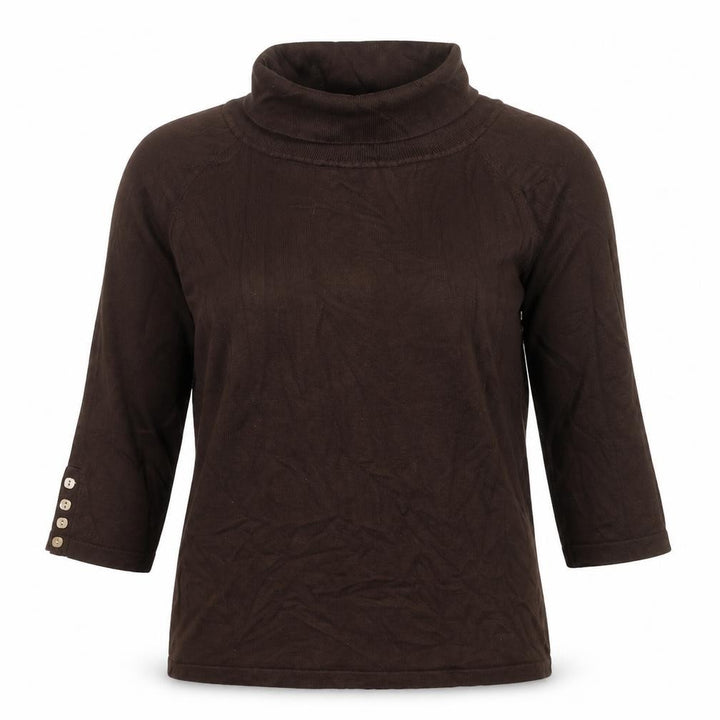 John Lewis Womens Brown Roll Neck Viscose Pullover Jumper Size L