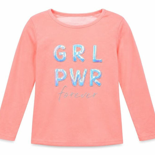 Primark Girls Pink Roll Neck  Polyester Pullover Jumper Size 9-10 Years   - GIRL POWER FOREVER
