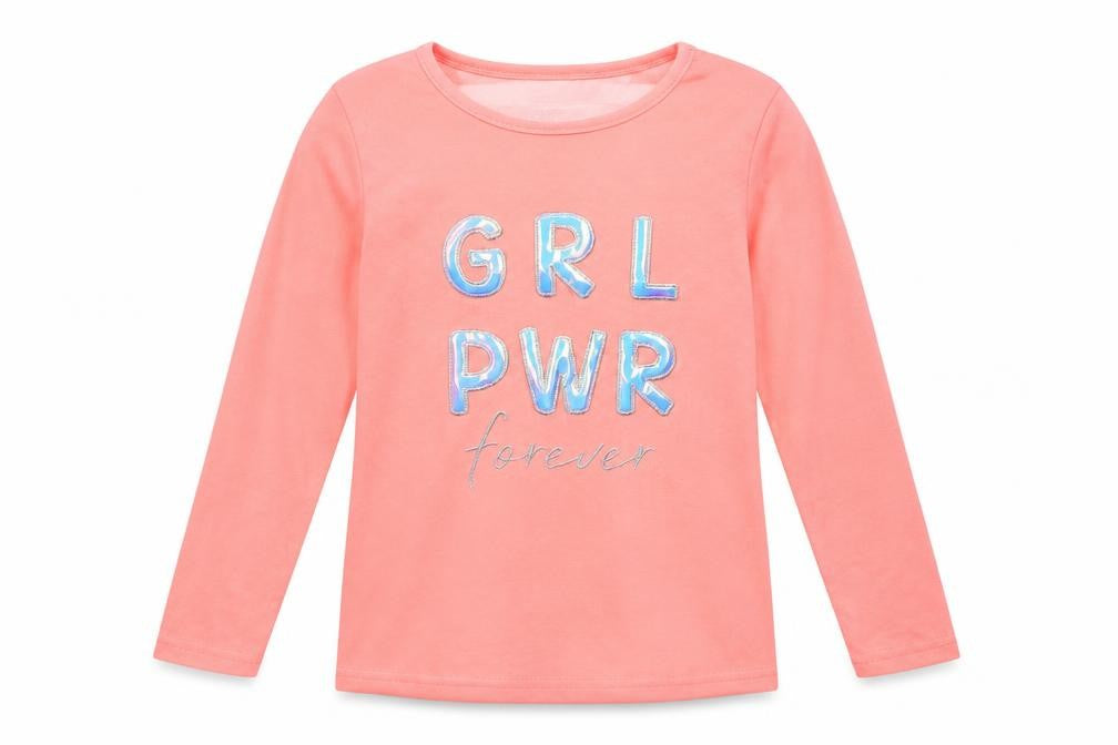 Primark Girls Pink Roll Neck  Polyester Pullover Jumper Size 9-10 Years   - GIRL POWER FOREVER