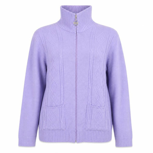 Pwe & Natww Womens Purple High Neck Geometric Acrylic Pullover Jumper Size M