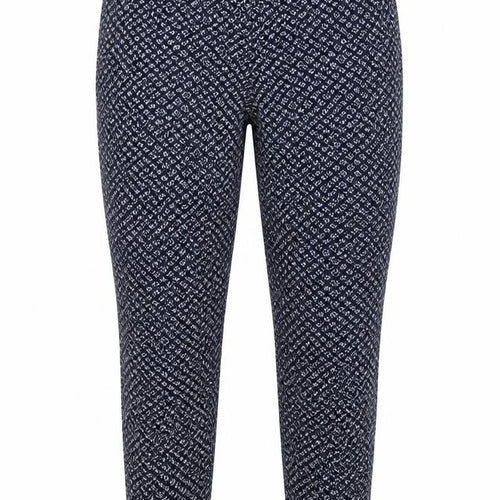 Harem Pants Womens Blue Geometric Polyester Jegging Trousers Size 10 L25 in Regular