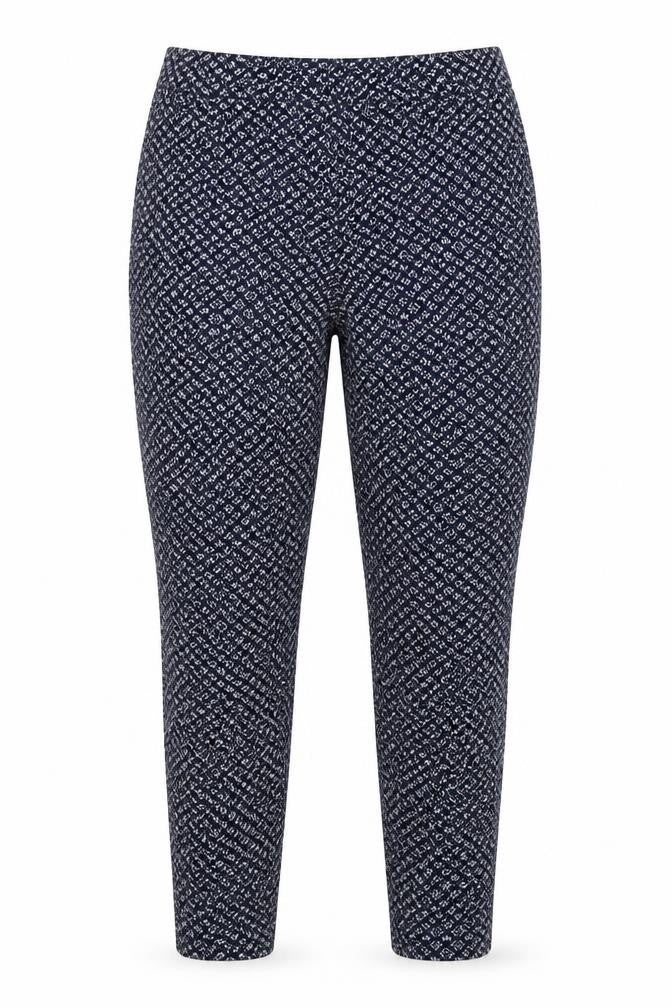 Harem Pants Womens Blue Geometric Polyester Jegging Trousers Size 10 L25 in Regular