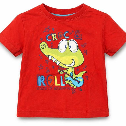 Early days Baby Red  100% Cotton Basic T-Shirt Size 12-18 Months Round Neck Pullover