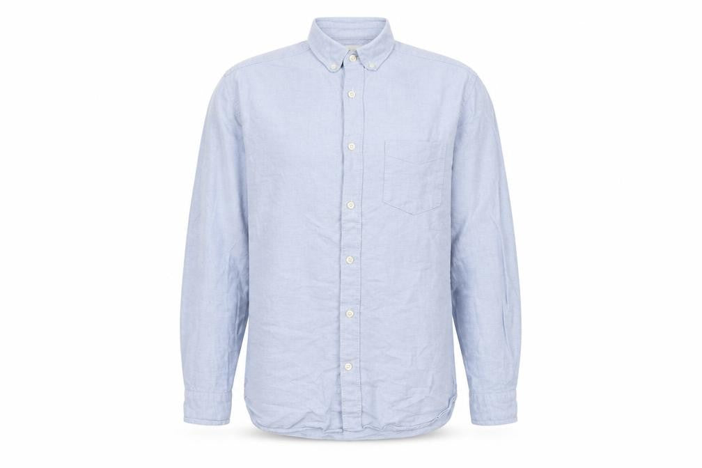 H&M Mens Blue  Cotton  Button-Up Size S Collared Button