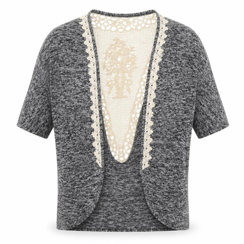 Rebellion Womens Grey Round Neck  Polyester Cardigan Jumper Size S
