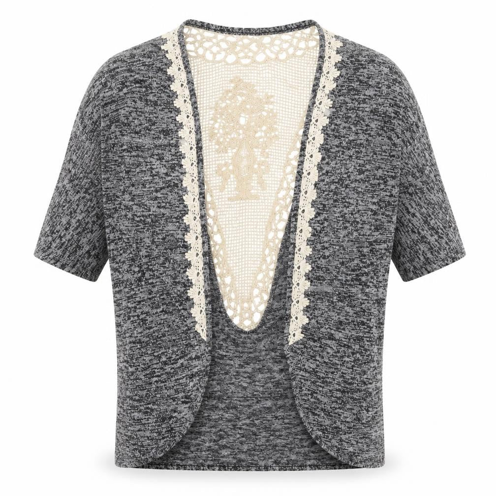 Rebellion Womens Grey Round Neck  Polyester Cardigan Jumper Size S