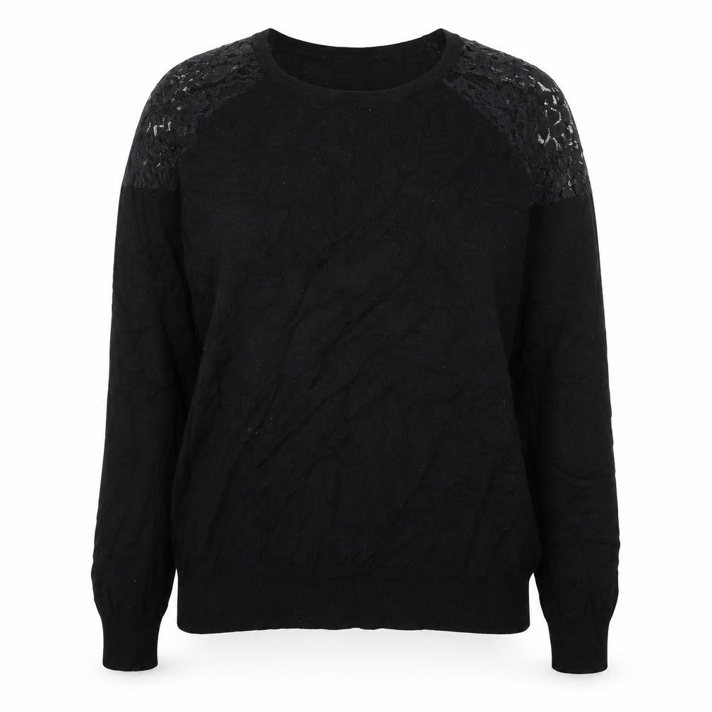 Select Womens Black Round Neck  Viscose Pullover Jumper Size 12