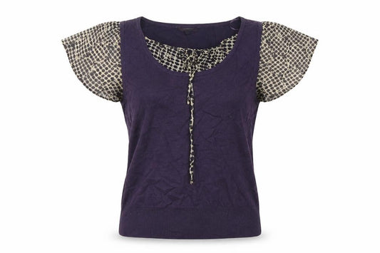Front view of Zingara women’s multicoloured round neck animal print viscose jumper, size UK 14