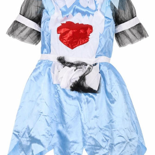 Smiffys Womens Blue  Polyester Fit & Flare  Size S  Round Neck Pullover - Zombie undead nurse fancy dress costume