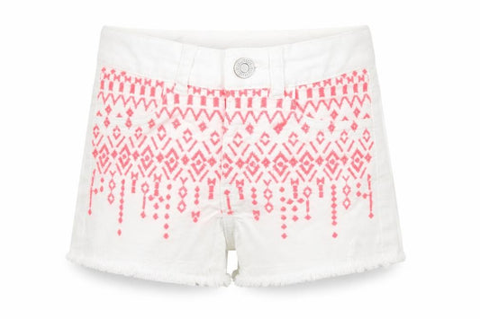 H&M Girls White  Cotton Boyfriend Shorts Size 3 Years  Regular Zip