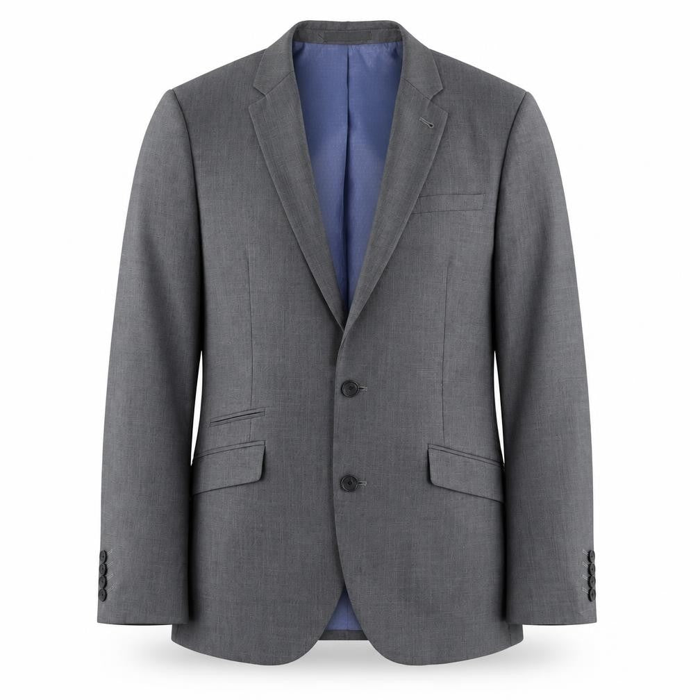 Front view of Cedarwood State men’s grey polyester jacket suit jacket, size 40