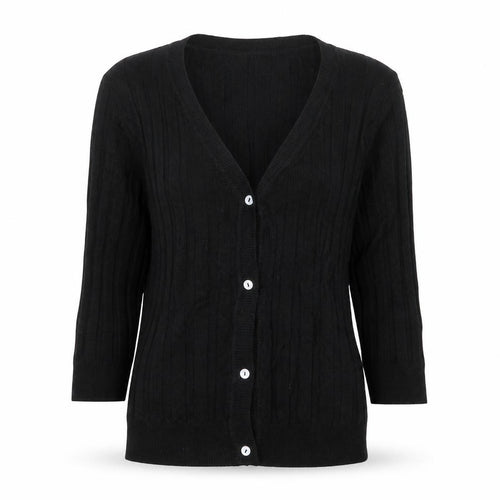 Boohoo Womens Black V-Neck  Viscose Cardigan Jumper Size M
