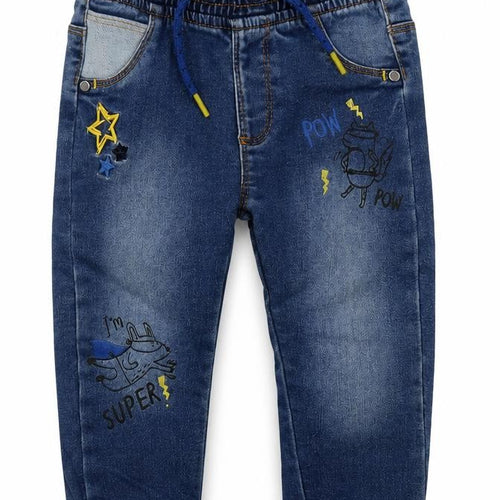 St Bernard Boys Blue  Cotton Capri Jeans Size 12 Months  Tie