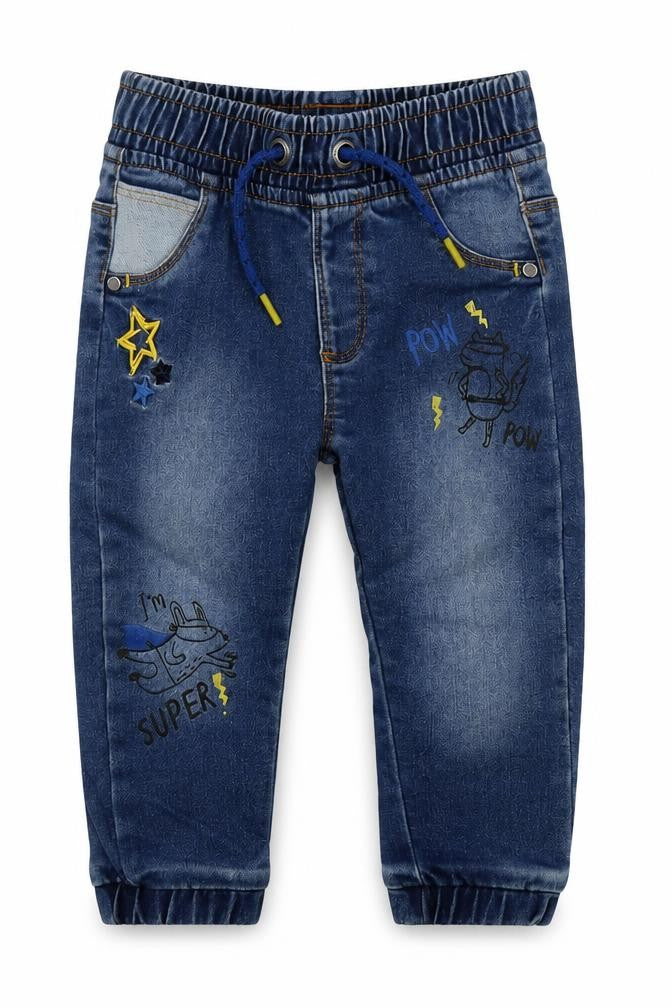 St Bernard Boys Blue  Cotton Capri Jeans Size 12 Months  Tie