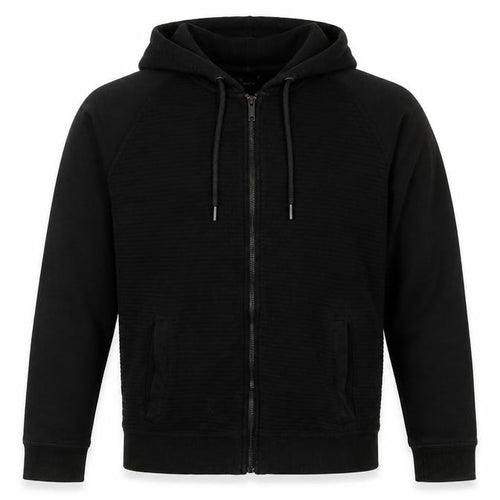 Centrered Mens Black  Cotton Full Zip Hoodie Size S
