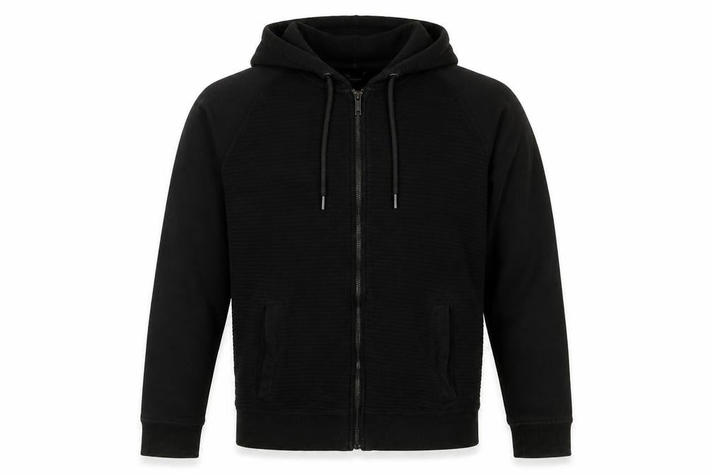Centrered Mens Black  Cotton Full Zip Hoodie Size S