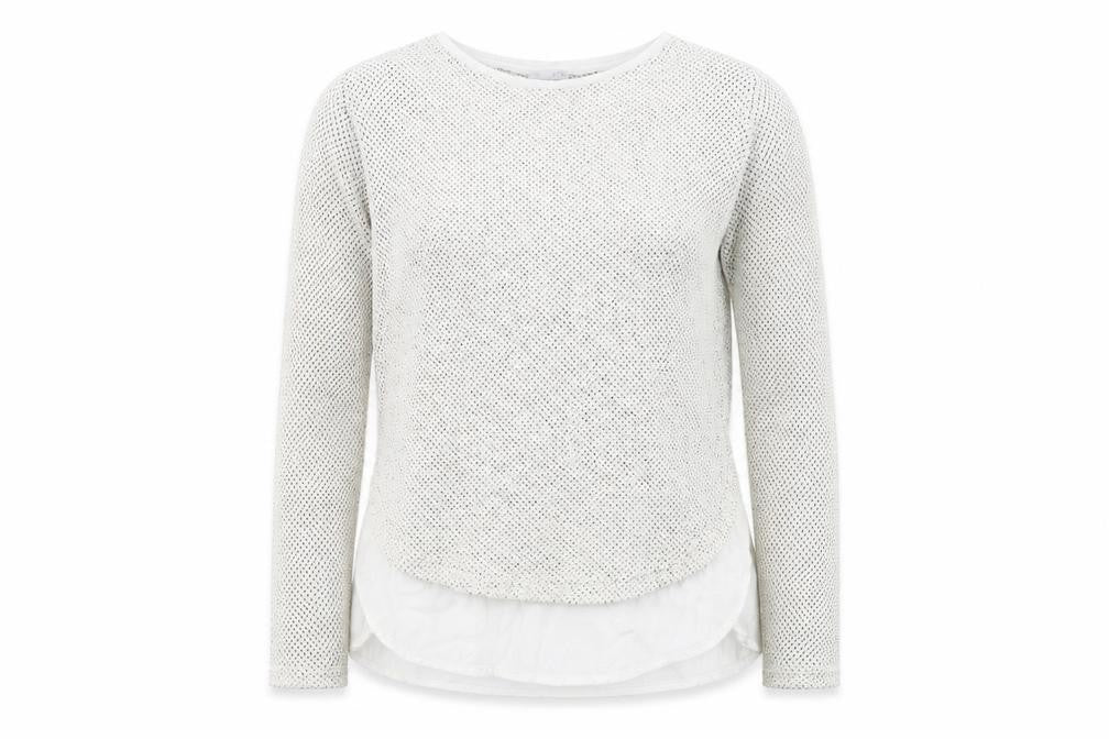 Front view of Zara women’s grey round neck viscose jumper, size M