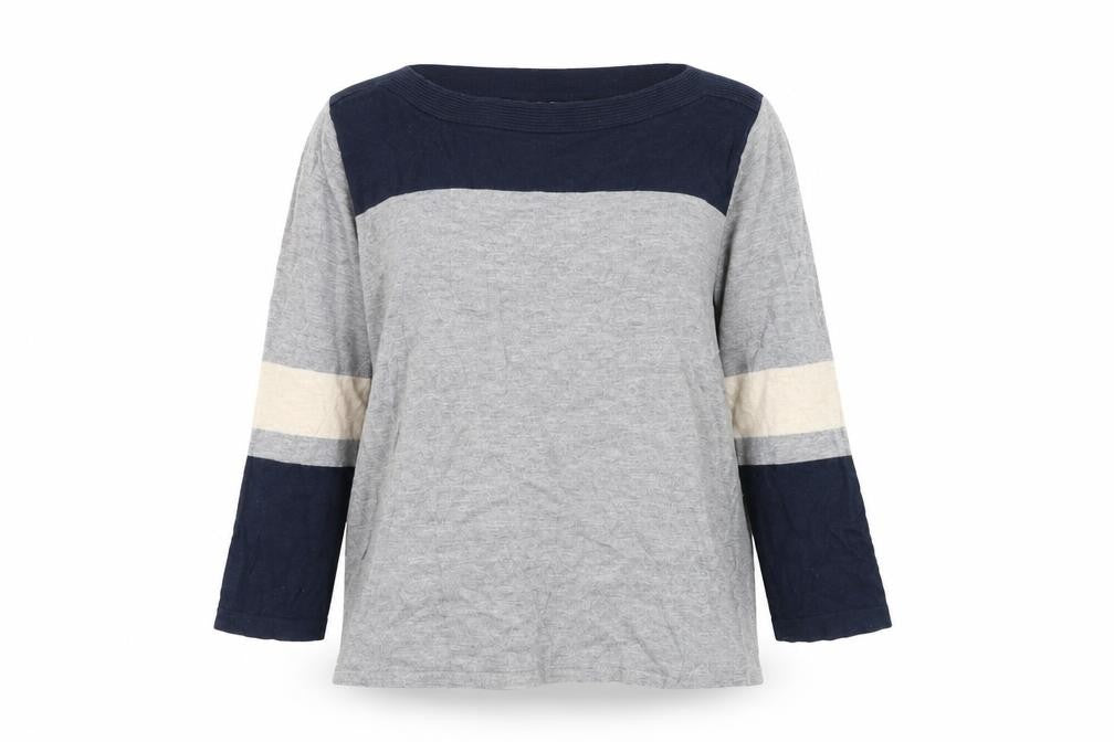 Front view of Next women’s grey round neck cotton jumper, size UK 10