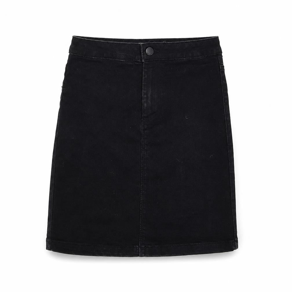 Primark Womens Black  Cotton Straight & Pencil Skirt Size 6   Zip