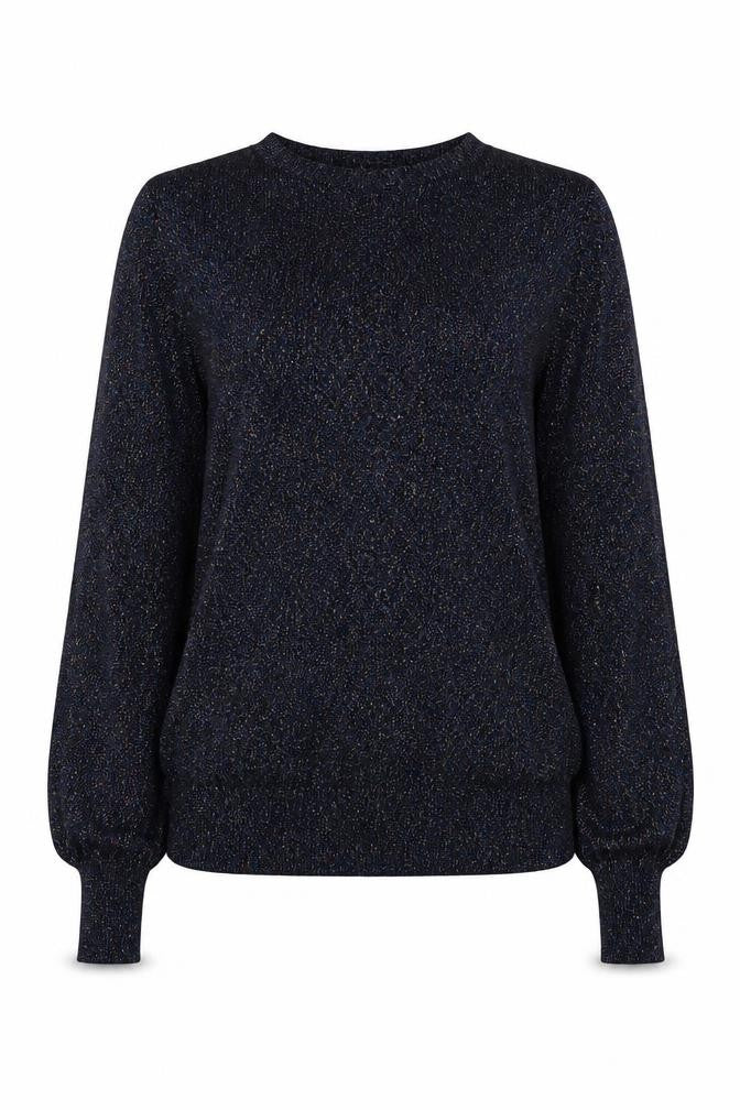 Front view of Dunnes women’s multicoloured crew neck viscose jumper, size S