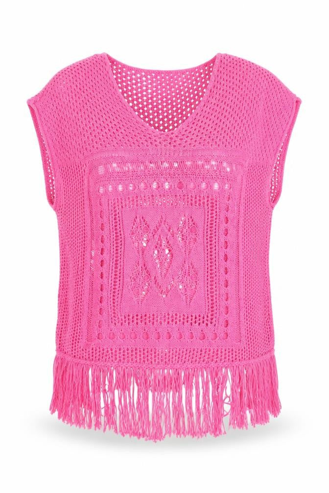 NEXT Womens Pink Round Neck  Acrylic Vest Jumper Size S