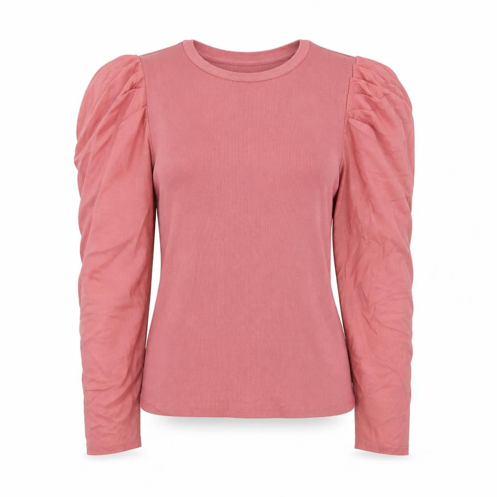 Front view of Primark women’s pink round neck cotton jumper, size S