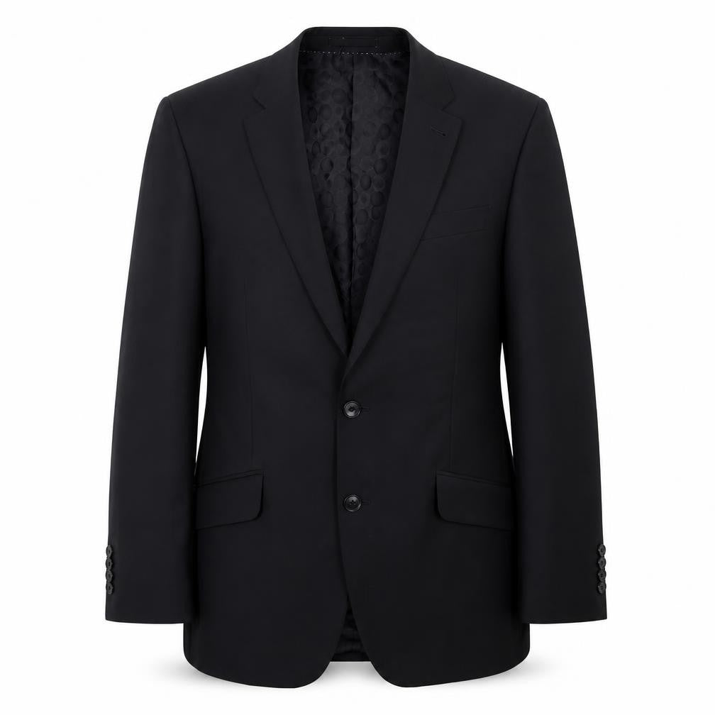 Front view of Next men’s black striped wool jacket suit jacket, size 38