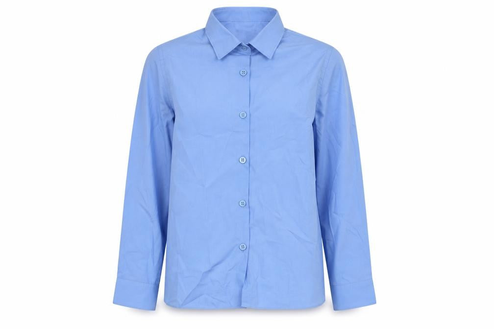 Marks & Spencer Boys Blue  Polyester Basic Button-Up Size 8-9 Years Collared Button