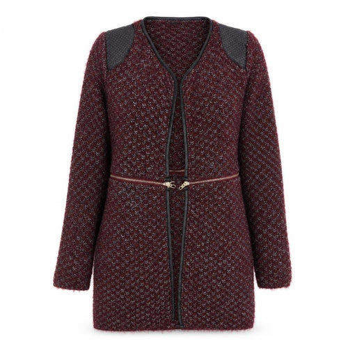 Ciao Milano Womens Red V-Neck  Polyester Cardigan Jumper Size L