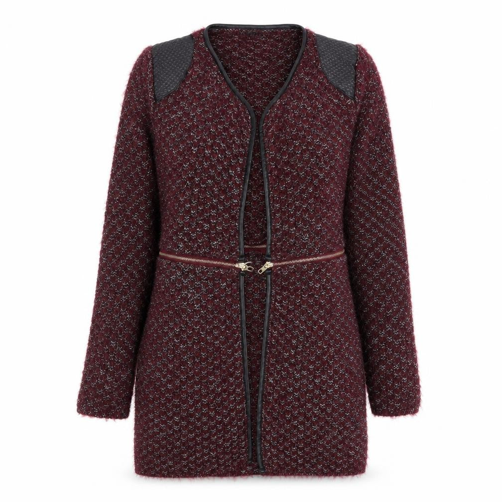 Ciao Milano Womens Red V-Neck  Polyester Cardigan Jumper Size L