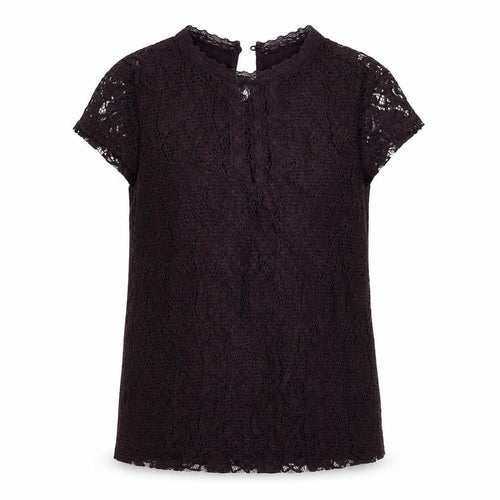 Dorothy Perkins Womens Purple Floral Polyester Basic T-Shirt Size 12 Round Neck