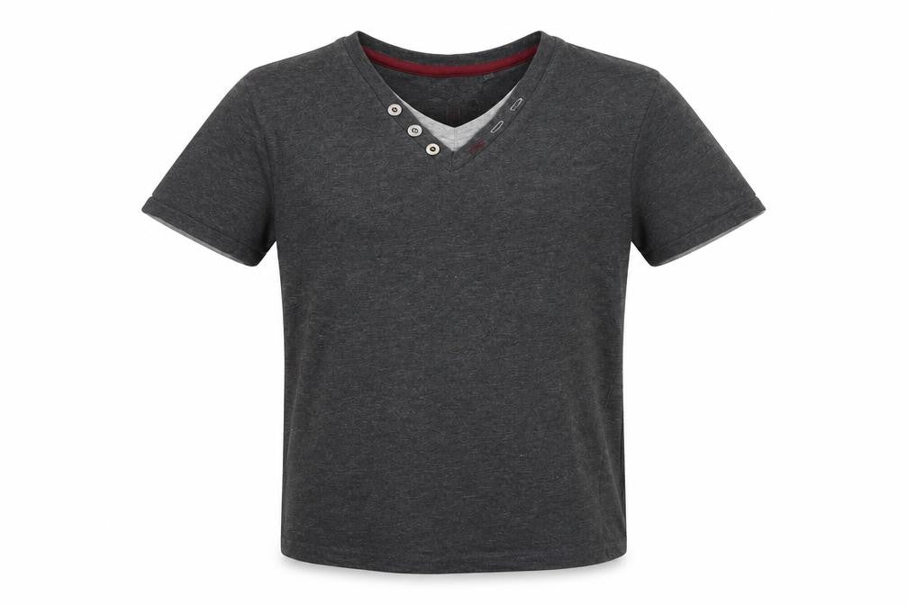 Front view of Rebel boys’ grey cotton basic casual, size 9-10, years v-neck