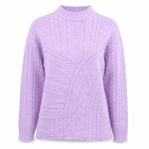 Wednesday's Girl Womens Purple Mock Neck  Acrylic Pullover Jumper Size M
