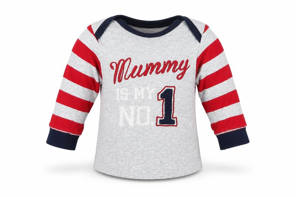 Mothercare Baby Grey Striped Cotton Pullover Polo Size 0-3 Months Crew Neck Pullover - Mummy
