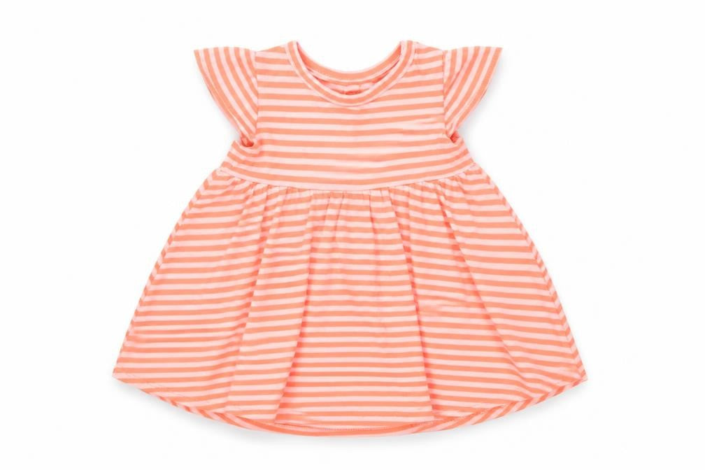 Marks and Spencer Girls Orange Striped Cotton A-Line  Size 0-3 Months  Crew Neck Pullover