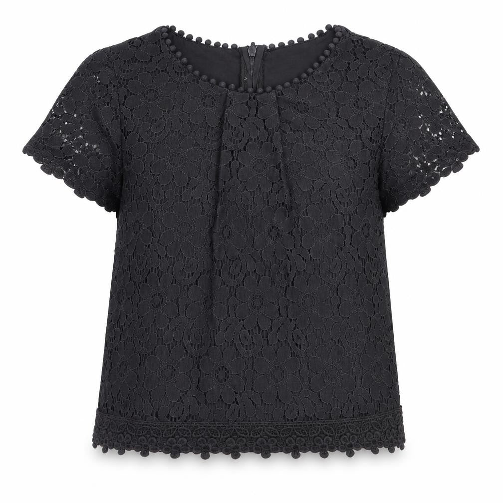 Next Girls Grey  Cotton Basic Blouse Size 7 Years Crew Neck Pullover