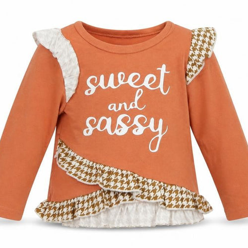 PatPat Baby Orange  Cotton Basic T-Shirt Size 18-24 Months Crew Neck Pullover - Sweet And Sassy