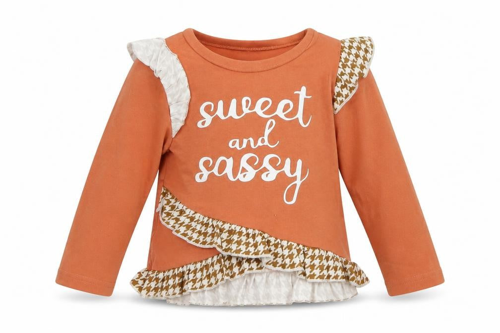 PatPat Baby Orange  Cotton Basic T-Shirt Size 18-24 Months Crew Neck Pullover - Sweet And Sassy