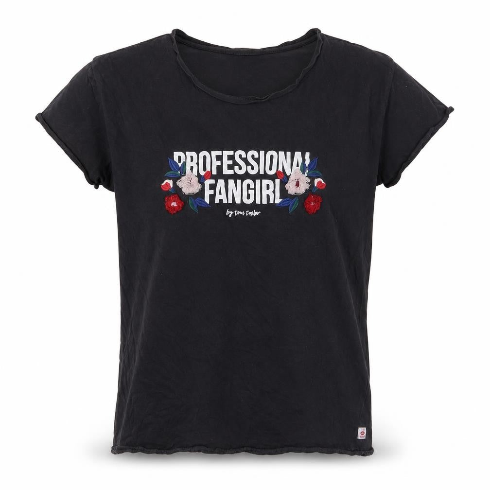 TOM TAILOR Girls Grey  Cotton Basic T-Shirt Size 15 Years Crew Neck Pullover - Professional Fangirl