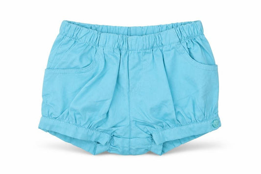 Front view of Boboli Baby Blue Cotton Cropped Trousers Size Newborn - Shorts