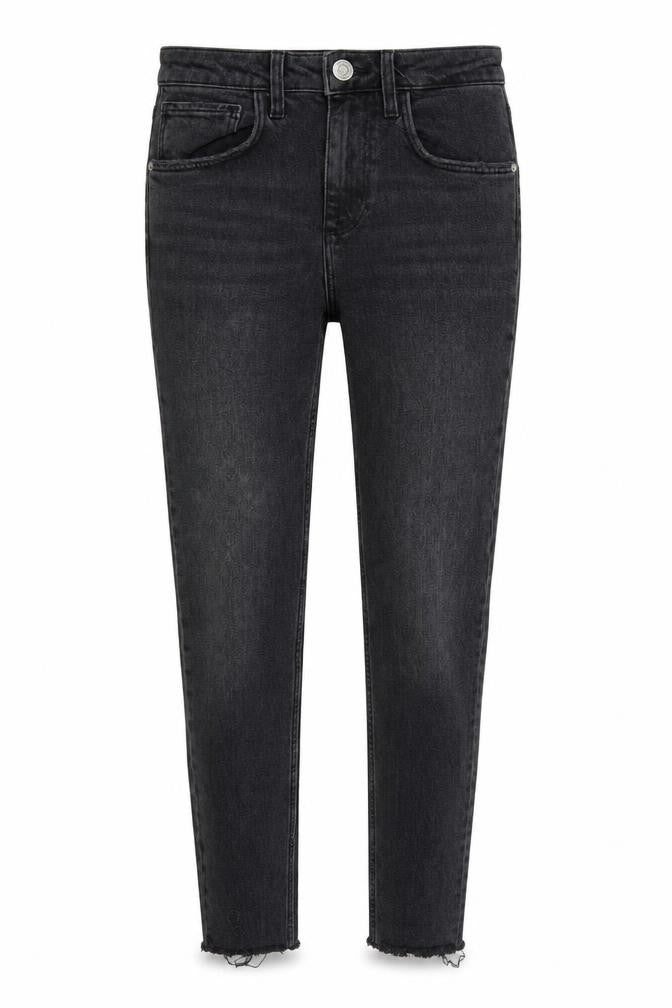 Zara Womens Grey  Cotton Skinny Jeans Size 6 L26 in Regular Button - Distressed Hem