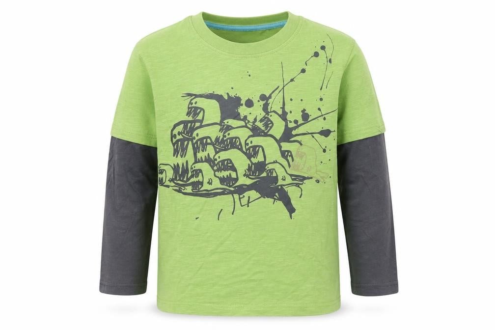 NEXT Boys Green Colourblock Cotton Pullover Casual Size 6 Years Round Neck Pullover - Piranha