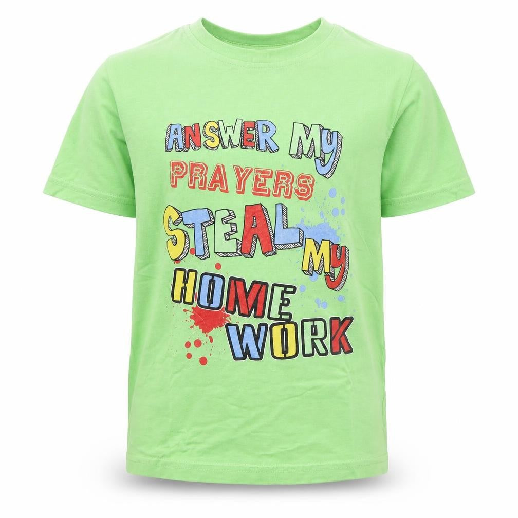 Cherokee Boys Green  Cotton Basic T-Shirt Size 5-6 Years Round Neck Pullover - Homework