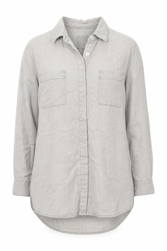 Front view of Next women’s grey jacket, size UK 8, button