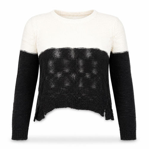 Jacky Mills Womens Black Round Neck  Acrylic Pullover Jumper Size M   - open back