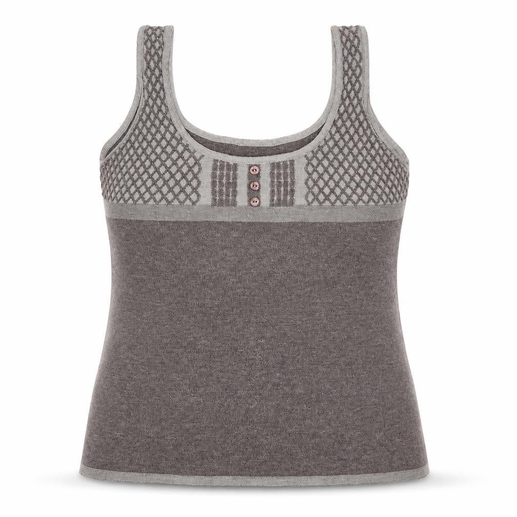 Per Una Womens Brown Round Neck Geometric Acrylic Vest Jumper Size 16